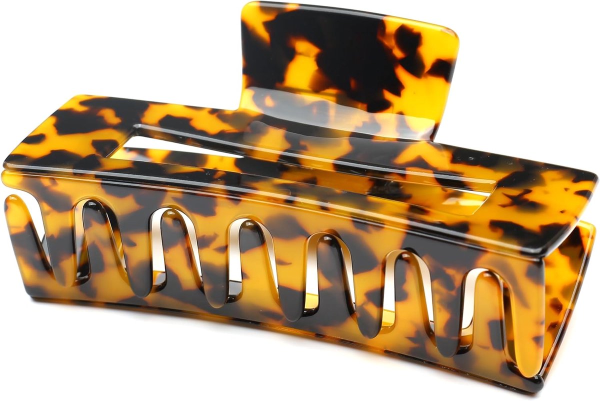 Schildpadschaal haarclip mooie dames haarspeld hoofdtooi elegant haaraccessoire (10,5 x 5,7 cm, donkere tortoise)