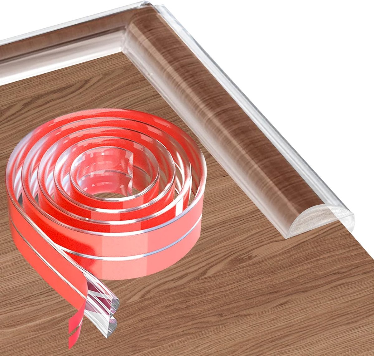 2 meter randbeschermstrip, siliconen doorzichtige babybestendige hoek beschermt voor kinderen met vooraf getapete sterke hechting, meubelbumpers transparante randbeschermers voor scherpe tafel, kasten