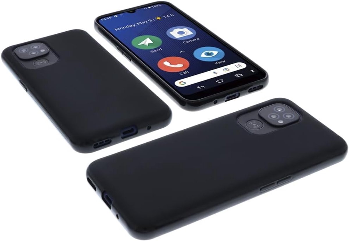 Compatibel met Doro 8200/8210 van rubber TPU bescherming gsm-hoes zwart