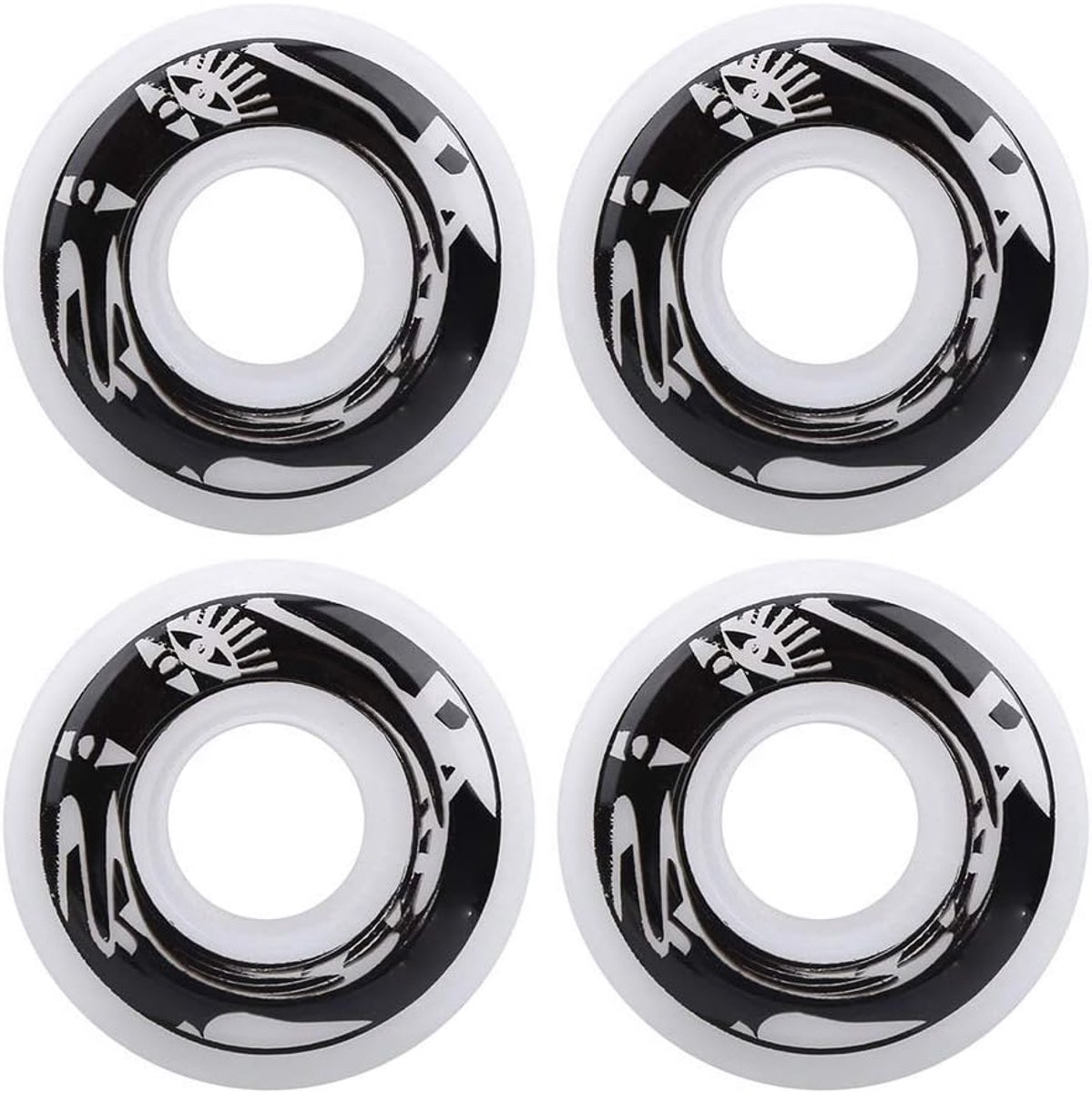 Wielen, elastische PU-wielen, 4-delige set, hardheidsgraad 75-85A, duurzaam, trendy wit design, perfect voor e-scooters en skateboards, veelzijdig inzetbaar