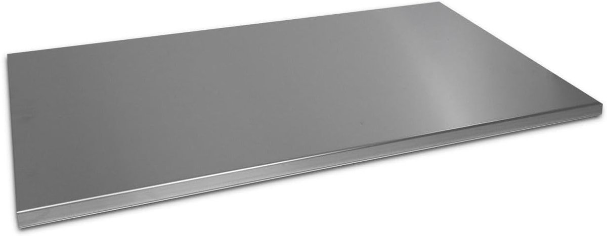 Multifunctionele plaat - snijplank van roestvrij staal Aisi 304 afmetingen 100 x 55,5 x 2,5 cm met anti-slip voeten
