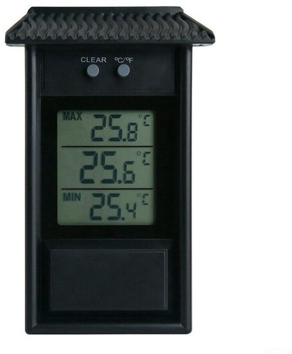 SnelShoppen - Digitale Max Min Thermometer voor Tuin, Kweekkas en Binnengebruik - Waterdicht IP45 - Temperatuurmeter voor Binnen en Buiten - Hoge Prec