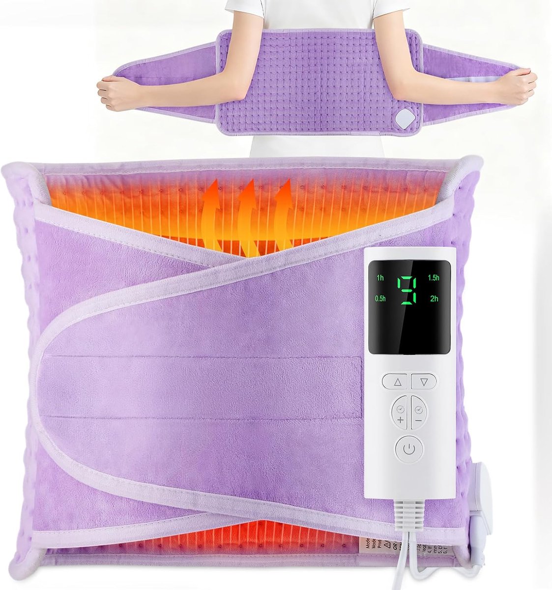 Verwarmingskussen voor de rug, lendenwarmer voor de rug, paars