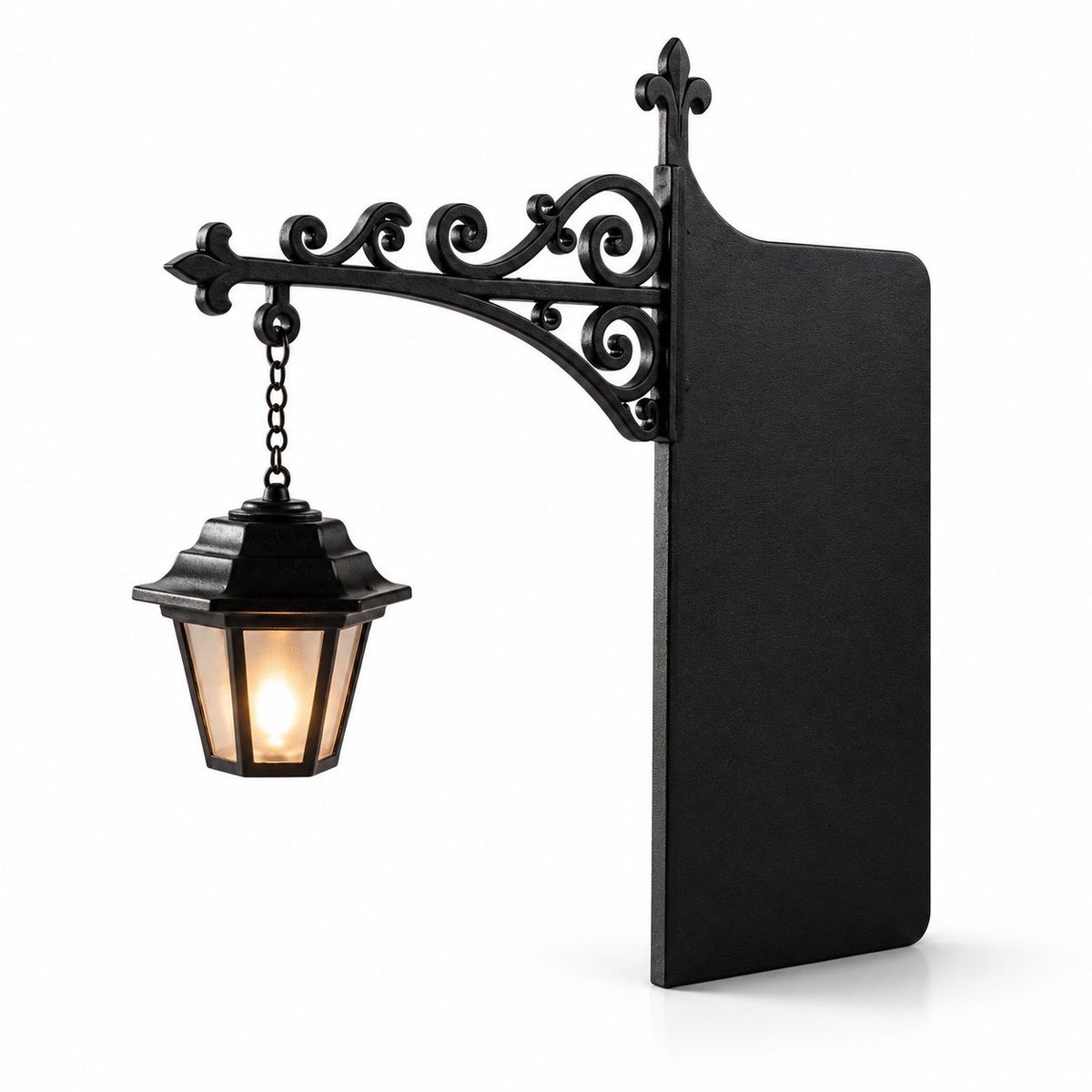 VHV - Boekensteun Metaal met Boekenplank Lamp – boekenkast – boekenplank lamp – Vintage Lantaarn met Warme LED-verlichting – Antislip Boekhouder voor Boekenkast – Decoratieve Boekenplank Lampjes