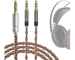 Upgrade Audio Kabel van Enkel Kristal Koper voor Meze Audio 99 Classics, 109 PRO en LIRIC 2 - 4.4 mm naar Dubbele 3.5 mm (1.5 m) voor Verbeterde Geluidskwaliteit en Duurzaamheid