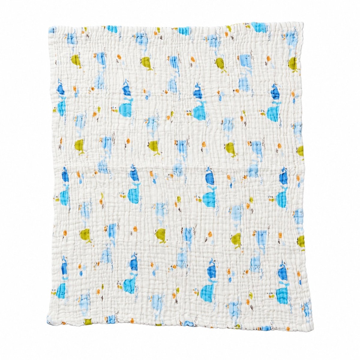 Nuvinokids Blue Whales - Mousseline Babydeken - 100% Katoen - 105x105 cm - Peuter - Kind - Newborn - Wiegdeken - Ledikantdeken - Kinderwagendeken - Mousseline Doek - Hydrofiele Doek - Inbakerdoek - Swaddle - Knuffeldeken - Boxdeken - Zacht en Ademend