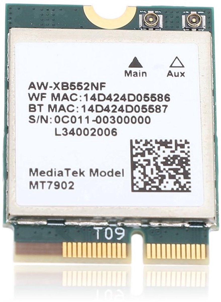 Aladdien - Mt7902 WiFi 6E Draadloze Netwerkkaart - 2400 Mbps Snelheid - Bluetooth