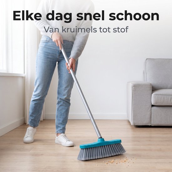Lomera Vloerreinigingsset Set van 5 - Schoonmaakset - Bezem Set - Vloerwisser - Dweilset - Binnenbezem - Zachte Bezem - Harde Bezem - Microvezel Dweil — afbeelding 3