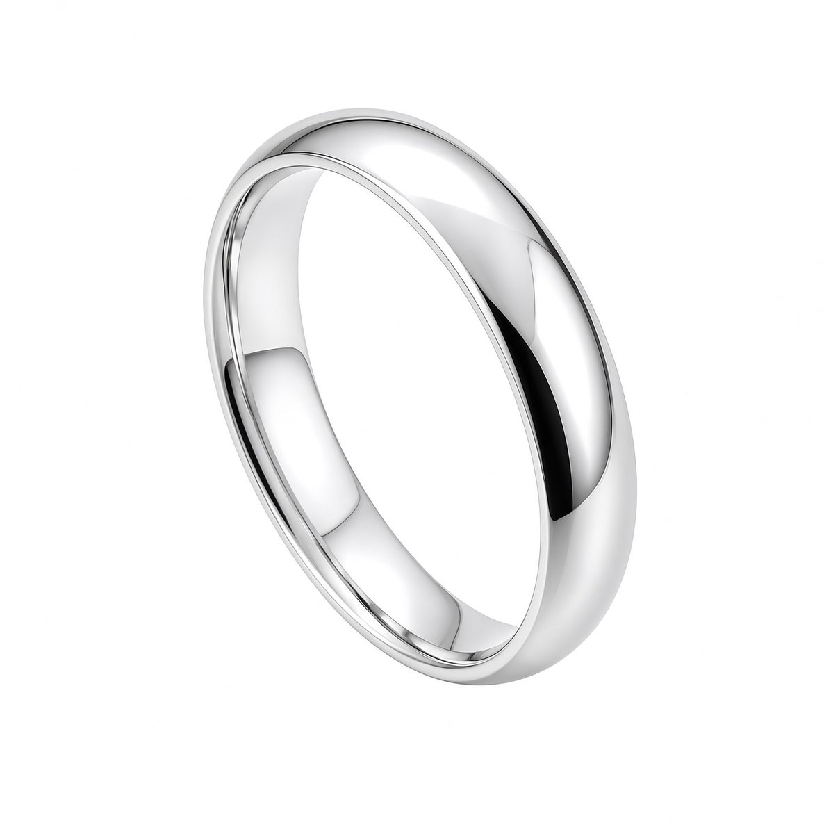 Zilverkleurige Hypoallergene Gewelfde Bandring 19 mm - Waterproof - 316L RVS - No-Fade