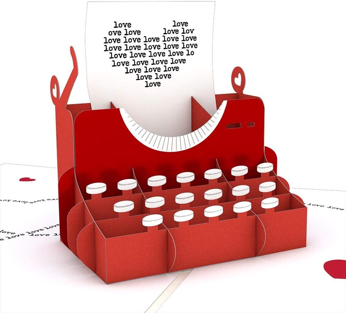 Elzusha - 3D Valentijnskaart - Romantische Pop-Up Card - Rood