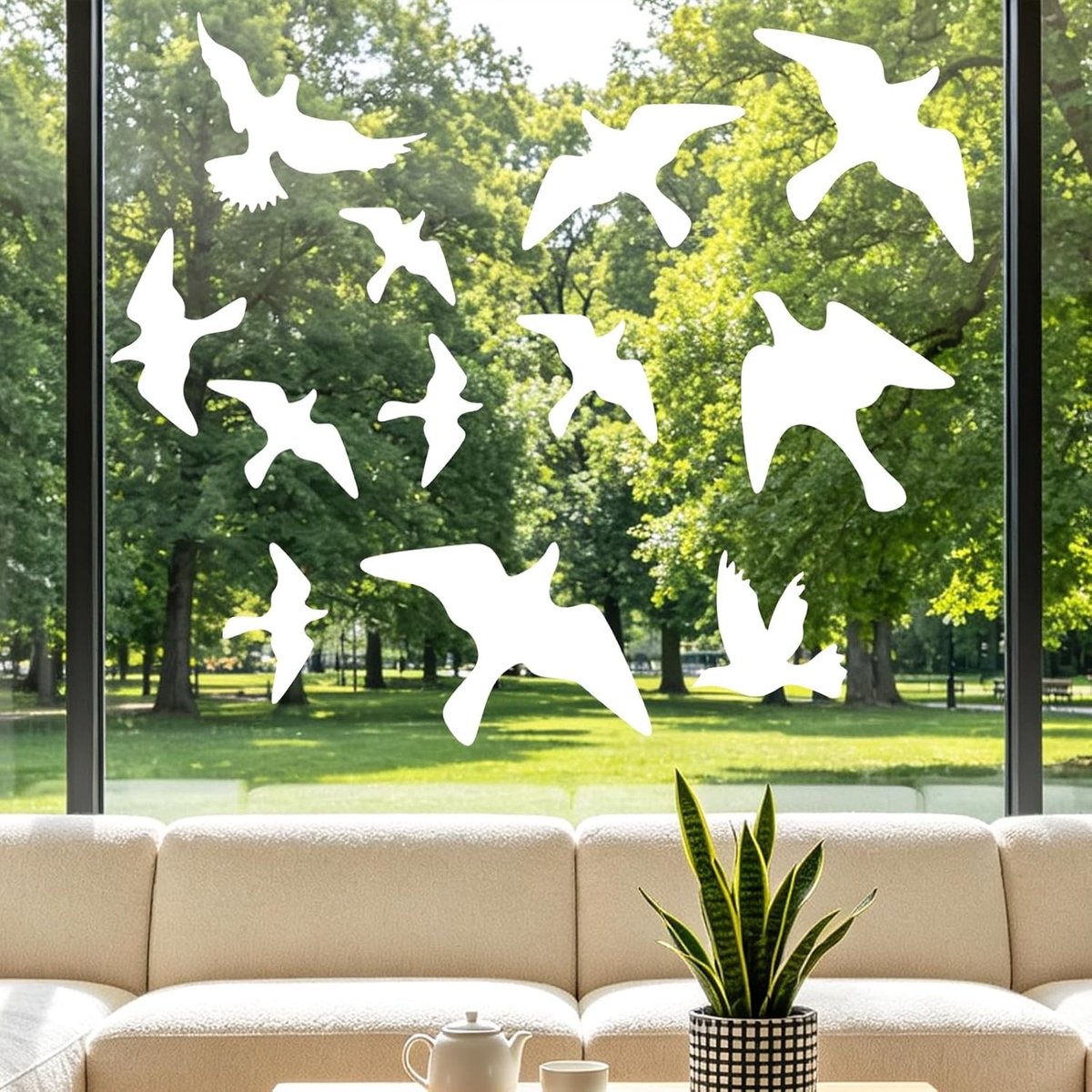 Vogelbescherming Raamstickers - Zelfklevend - 24 Stuks - Weerbestendige PVC Folie - Voor Raamdecoratie