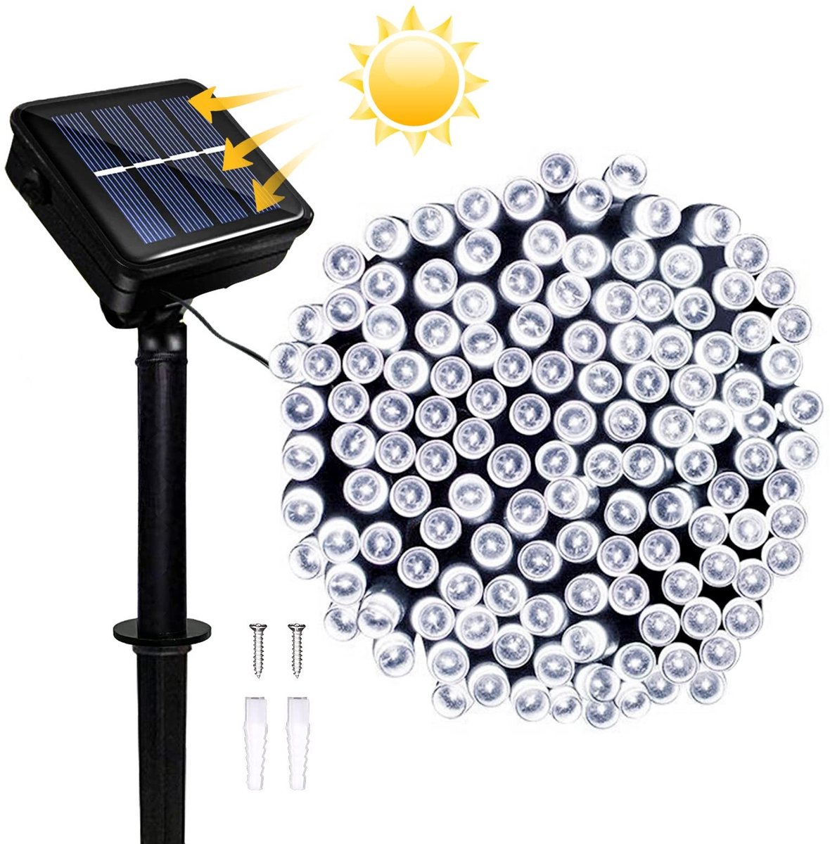 Elzusha - Solar Fairy Lights - 12 meter met 100 LEDs - Waterproof en 8 modes