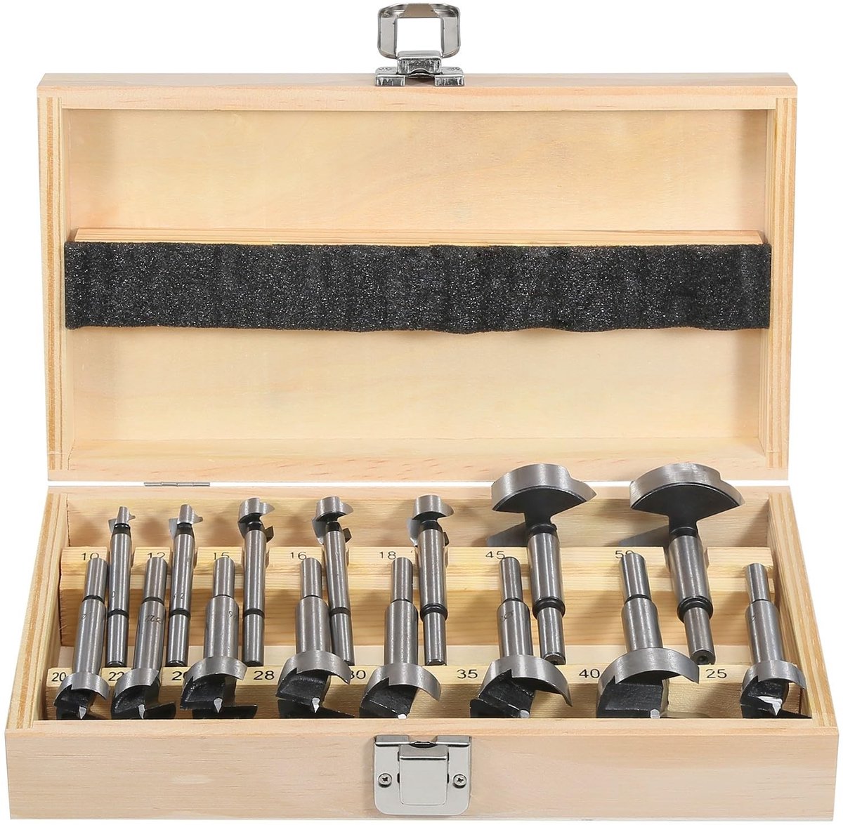 Elzusha - Houtboorset set - 15 stuks, 10-50 mm