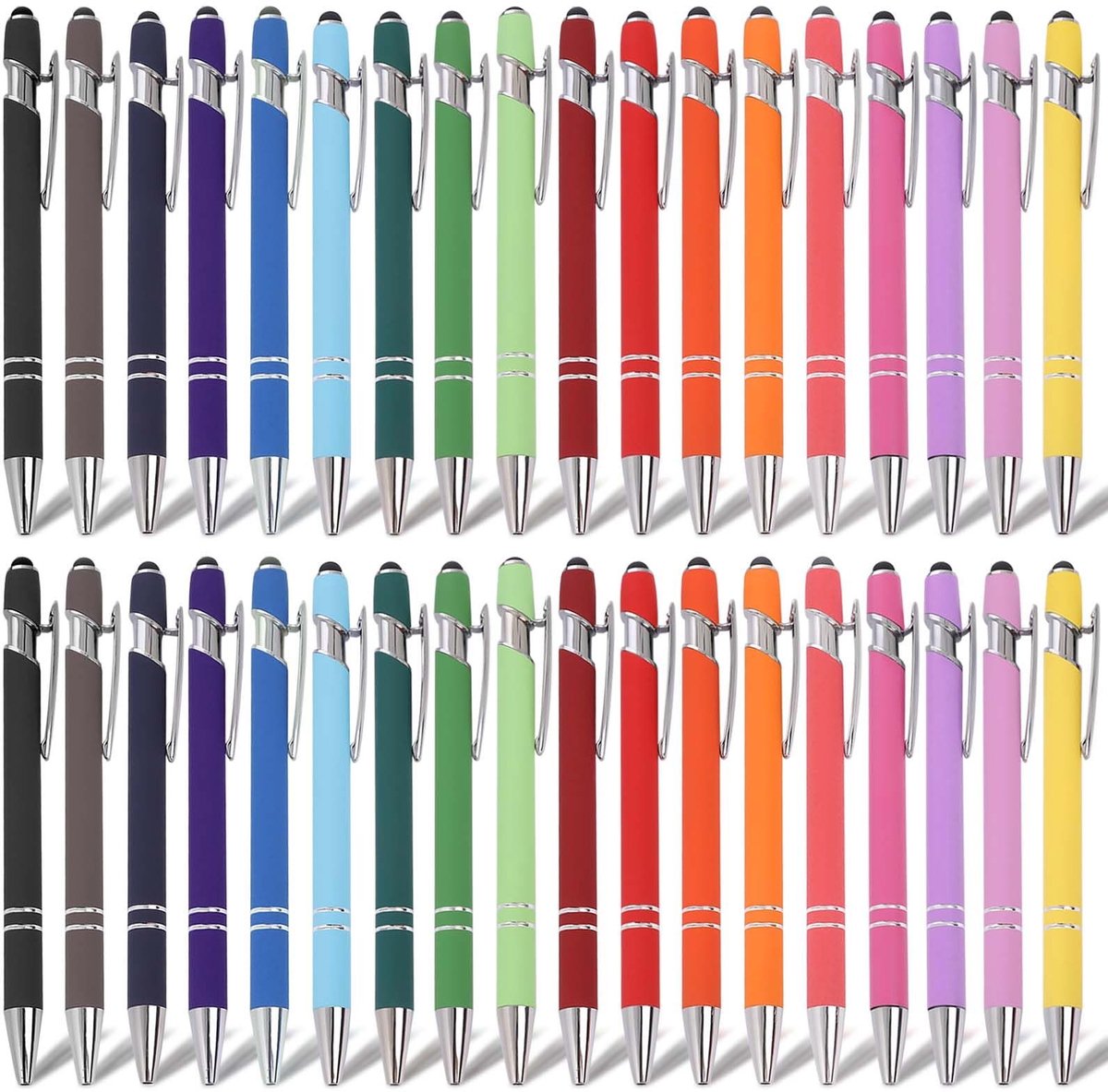 Elzusha - 36 Stuks zwarte ergonomische balpennen - Hoogwaardige metalen set