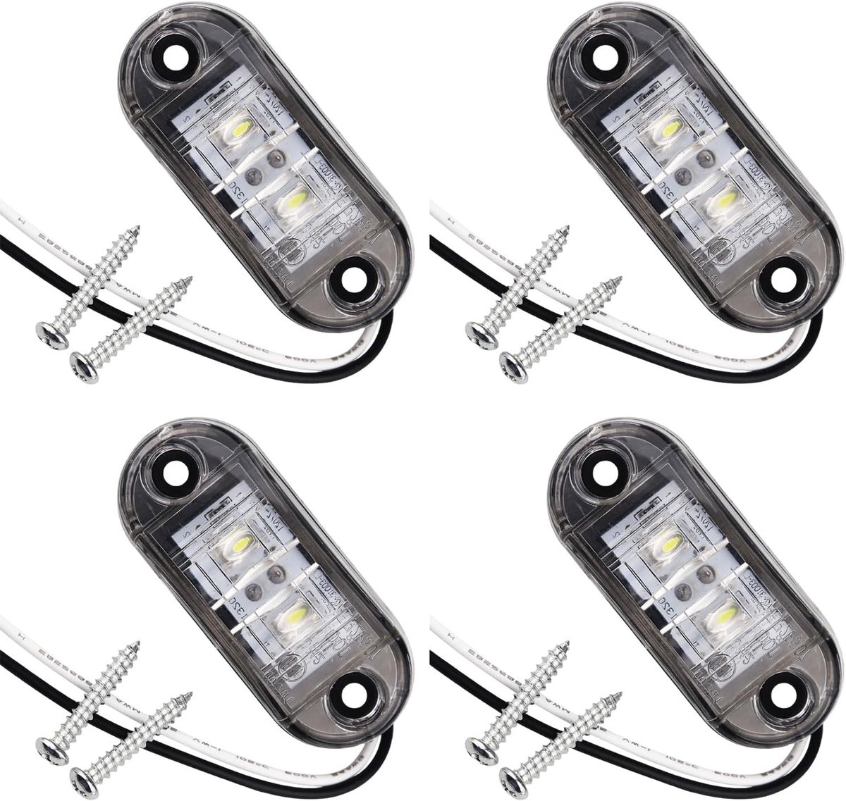 Ovaal Led-Zijmarkeringslamp - Wit - - Waterdicht en Hoge Zichtbaarheid - Voor Vrachtwagens en Aanhangers