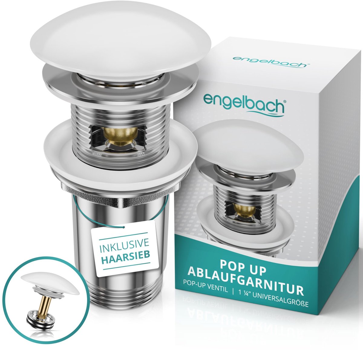 Elzusha - Pop-up Afvoerplug voor Wastafel met Overloop