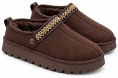 Dames Pantoffels – Warme Sloffen – Zachte Voering – Maat 36 – Donker bruin –