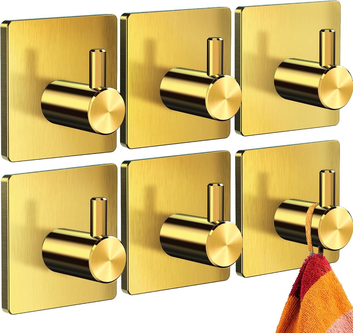 Handdoekhaak - Zonder Boren - Waterbestendig - Goud