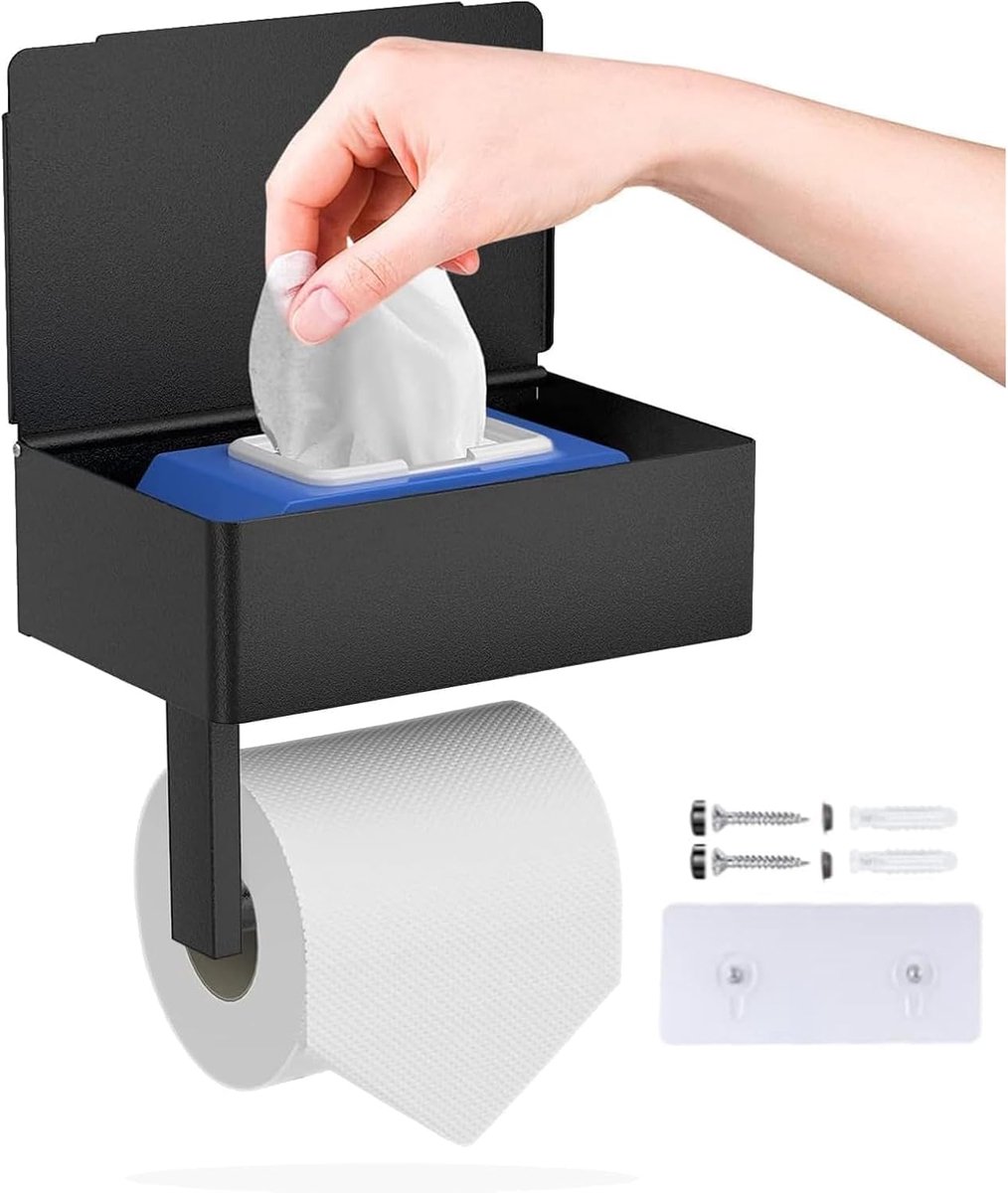 Toiletrolhouder - Zwart