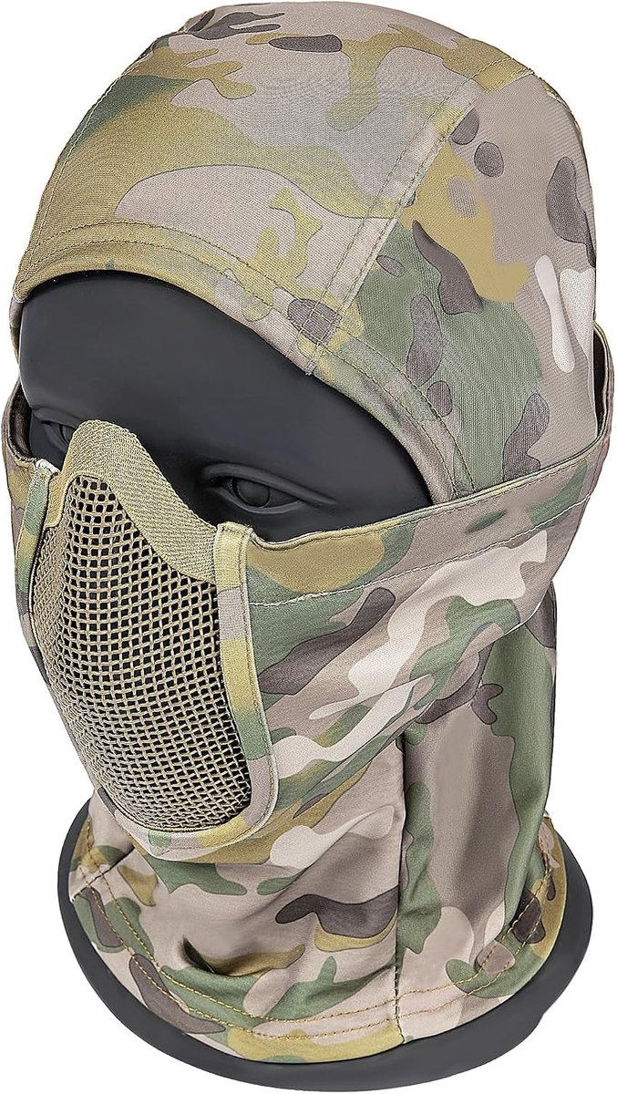 Airsoft masker - Camouflage - Volgelaatsmasker Bivakmuts - Ademend en Warm - Voor Motorfiets, Fiets, Ski en Jacht