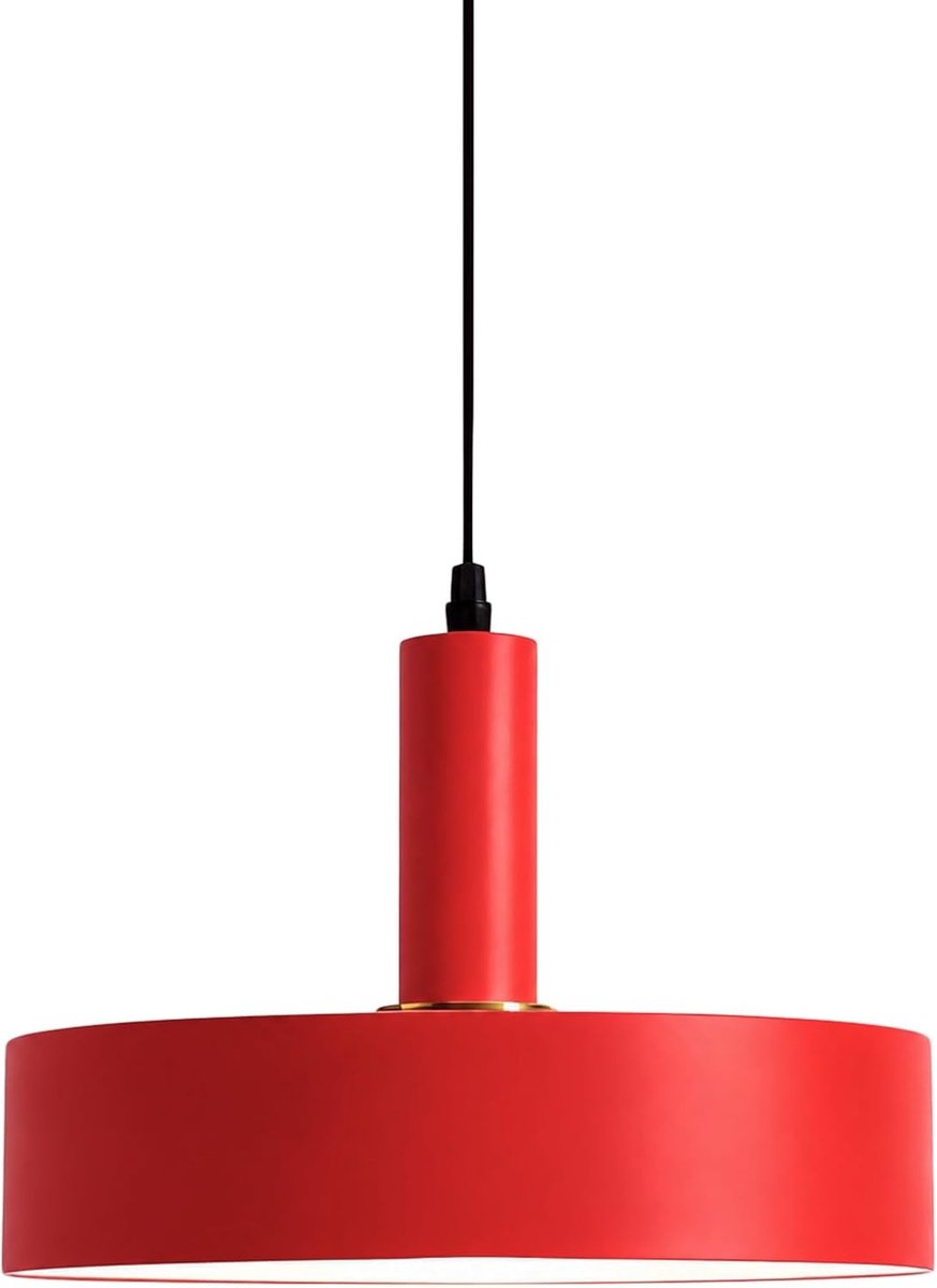 Moderne Hanglamp - Rood - 30 cm - IJzeren Plafondlamp met E27-fitting - Voor Keuken en Eetkamer
