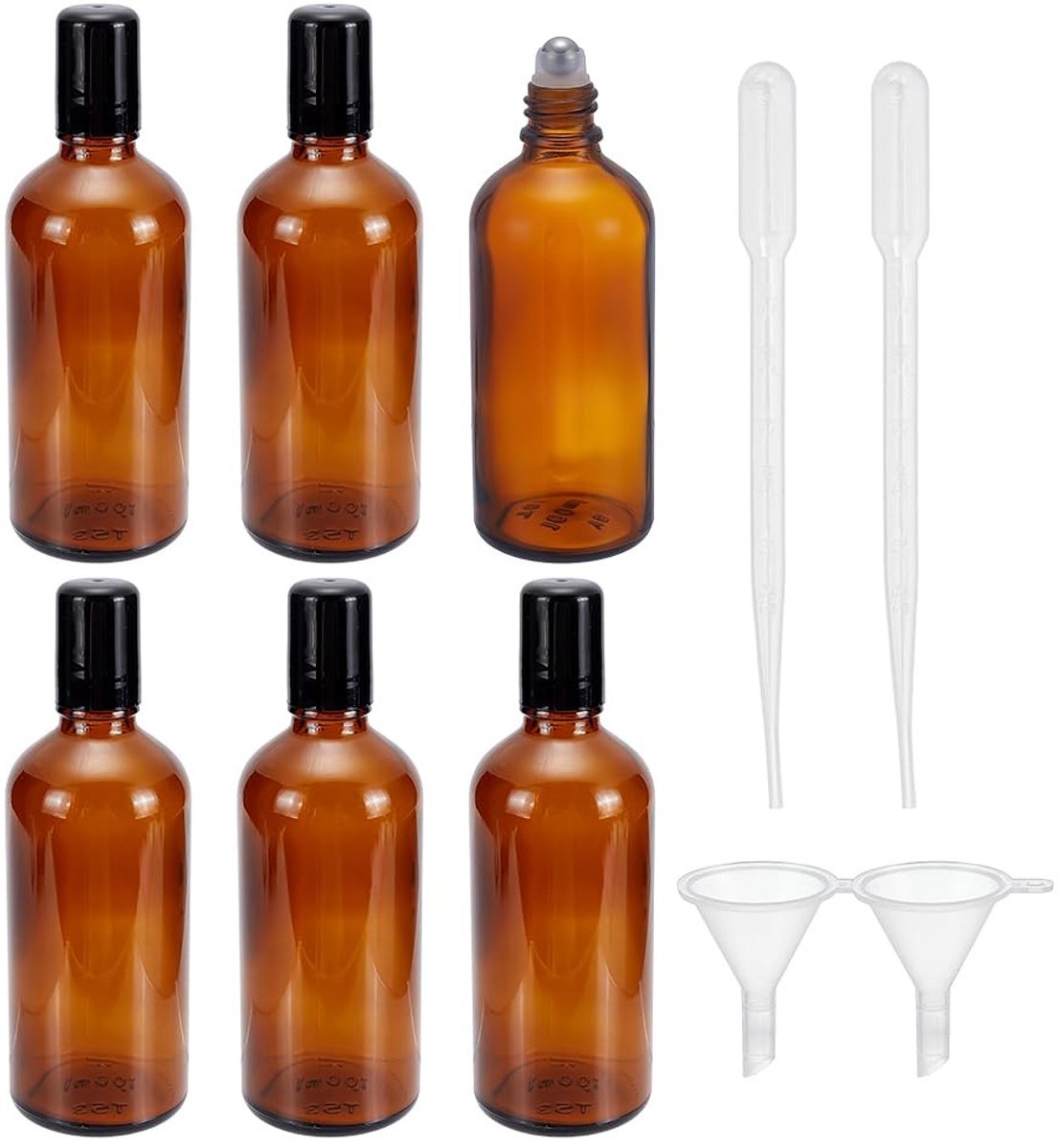 Elzusha - Set van 6 Navulbare Rollerflessen 100 ml