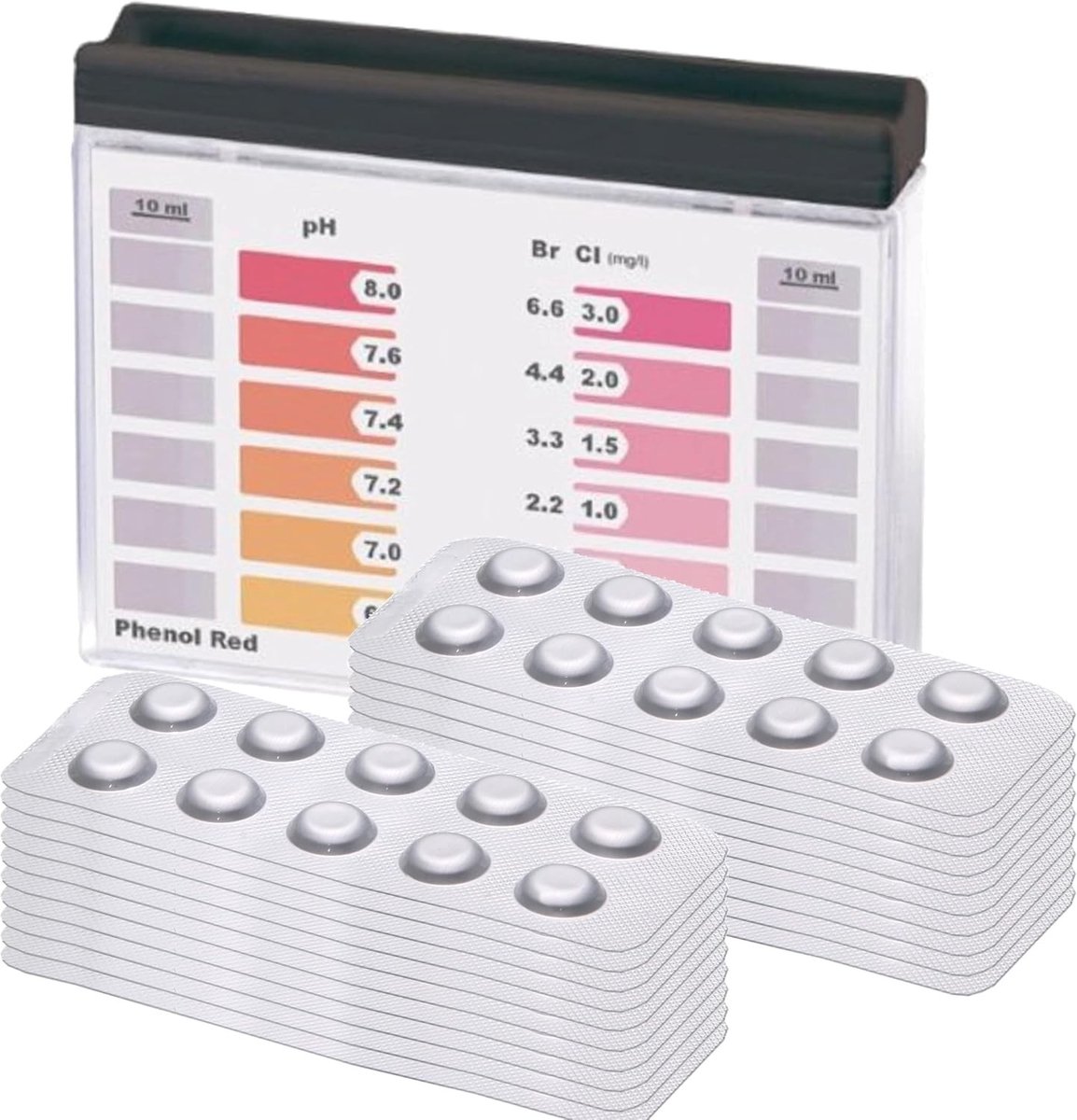 Watertester - Met 200 Tabletten - Voor Chloor en pH-waarde - Snelle en Nauwkeurige Wateranalyse - Voor Zwembad en Whirlpool