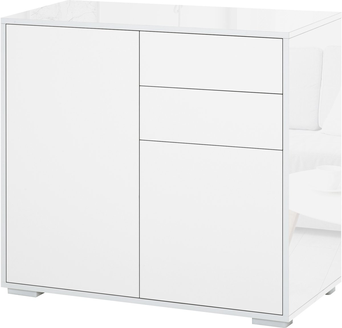 Homcom Dressoir - Spaanplaat - 79x36x74cm - Wit