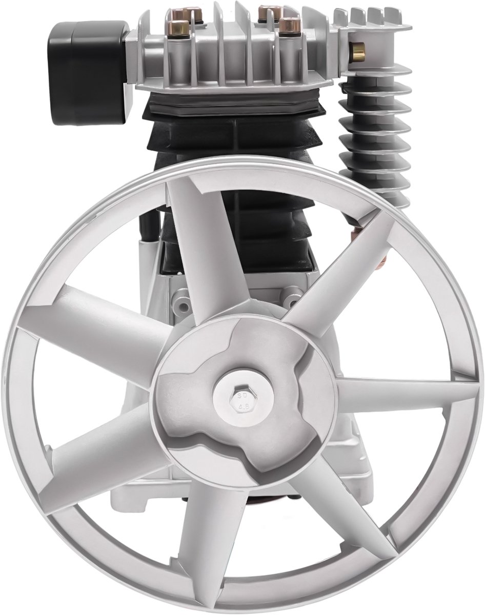 Luchtcompressor Zuigercompressor - 2 Cilinders - 3 PK Vermogen - Aluminium En IJzer - Zilver - Voor Diverse Toepassingen