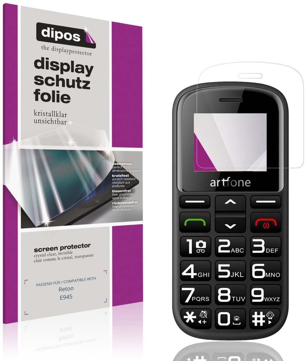 dipos – 4x Beschermfolie geschikt voor Retoo E945 | Krasbestendige & heldere Screenprotector Ultra-Thin