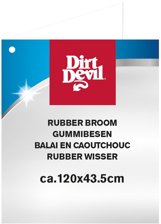 Dirt Devil Rubberen Bezem - Bezem dierenharen - Rubber - Vloertrekker - Met Steel 120 cm - Grijs/ Rood van Dirt Devil — afbeelding 2