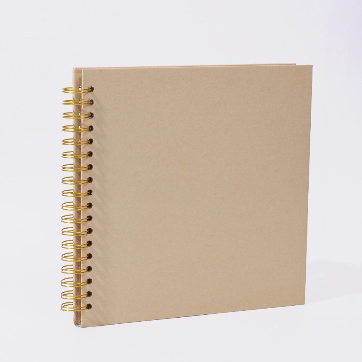 1 stuk - Fotoalbum van kraftpapier - Handgemaakt dagboek met spiraalbinding-20.5*20.5cm - 40 vellen - Geschikt voor reizen, vakantie en afstuderen - DIY fotoalbum - DIY scrapbook - Lichtbruin