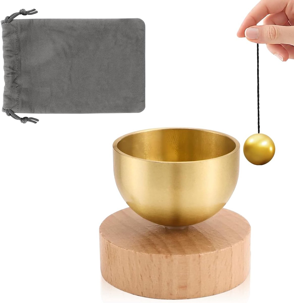 Kleine Singing Bowl van Messing, Diepe Toon voor Yoga, Meditatie en Ontspanning, Stressverlichting en Mindfulness