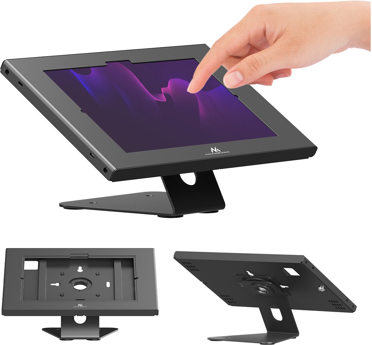 Maclean - Tablethouder met vergrendeling, 10,9"-11", iPad Air/Pro, Samsung Tab A- en S-serie, 220 x 323 x 22 mm, MC-957 B
