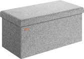 Casaria Opbergbank – 80x40x40cm Opvouwbaar 100L – Lichtgrijs
