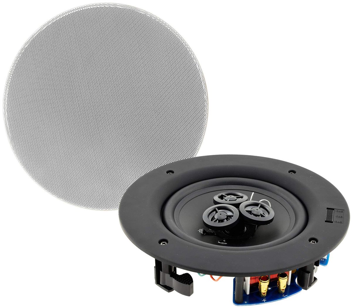 Inbouw Luidspreker 80W – 2-Weg Plafond- en Wandspeaker – 6,5 Inch Woofer – 8 Ohm – Wit Ø234 mm