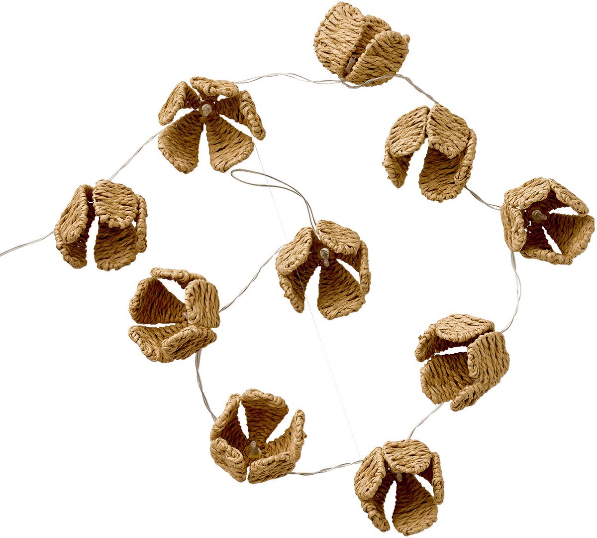 Vertbaudet Lichtslinger van gevlochten rotan met bloemen