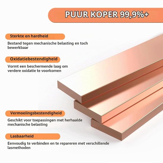 Set van 2 metalen koperen rails van 105mm x 20mm x 3mm voor stevige bevestiging en ondersteuning — afbeelding 4