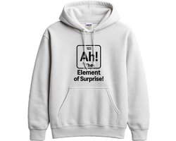 Ah! Element Hoodie – The Element of Surprise! – Minimalistisch Design – Unisex Hoodie voor Dames & Heren – Origineel Cadeau