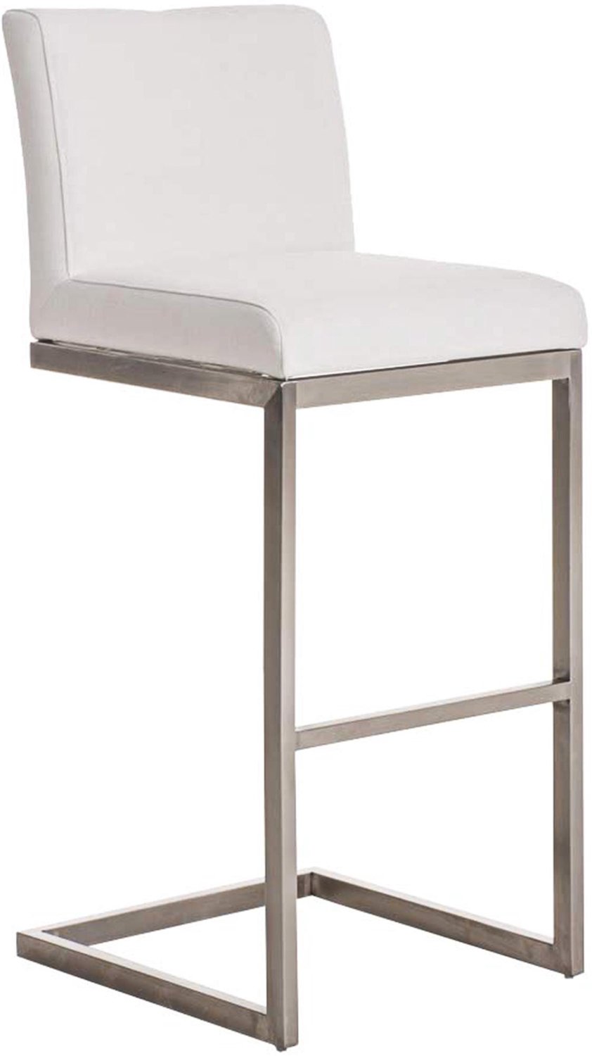 Luxe Comfort Barkruk - Stof - Wit wit/chroom