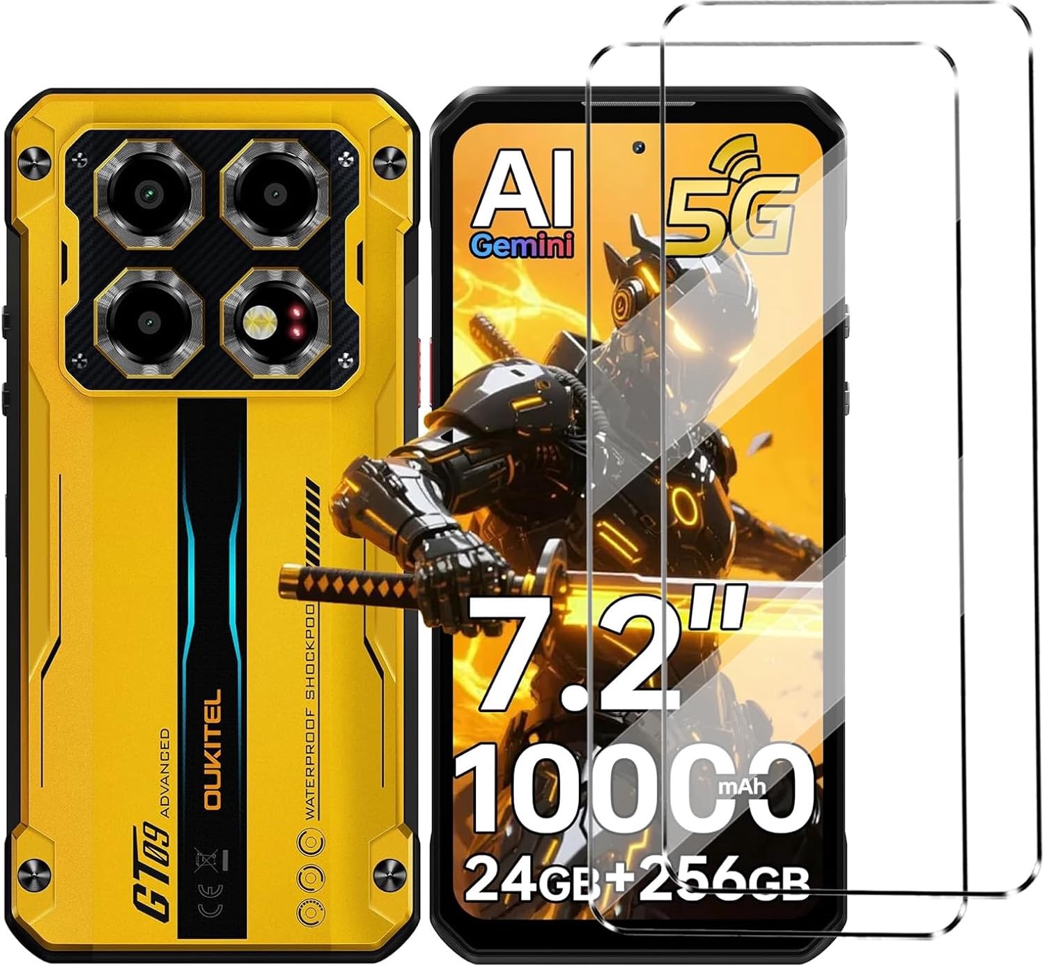 2 stuks gehard glas compatibel met OUKITEL WP62 5G schermbeschermer schokbestendig anti-kras