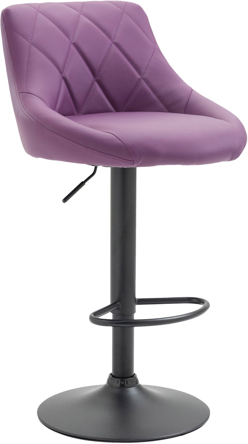 Luxe Comfort Barkruk - Kunstleer - Lila purper zwart