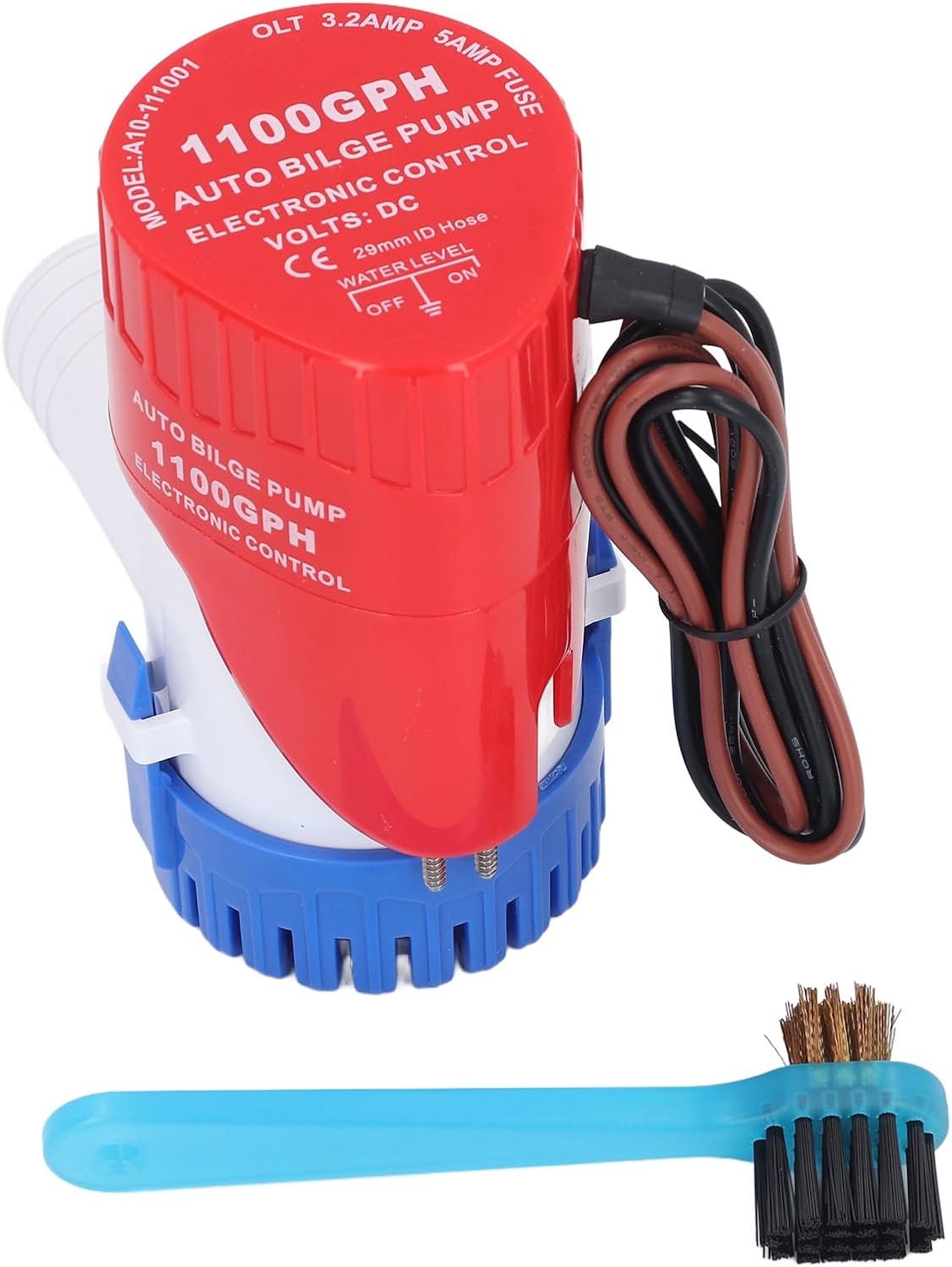 Pomp, 1100 GPH, efficiënte waterafvoer voor boten, campers en jachten, ABS-constructie, 1 stuk (12 V)
