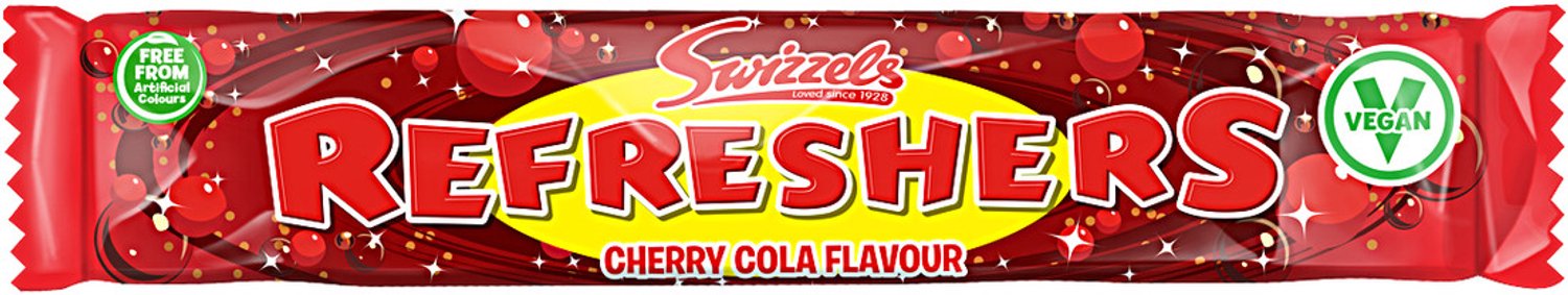 Swizzels Matlow Refreshers Chew Bar Cherry Cola - Zacht Snoep - Uitdeeldoos - 60 x 18g