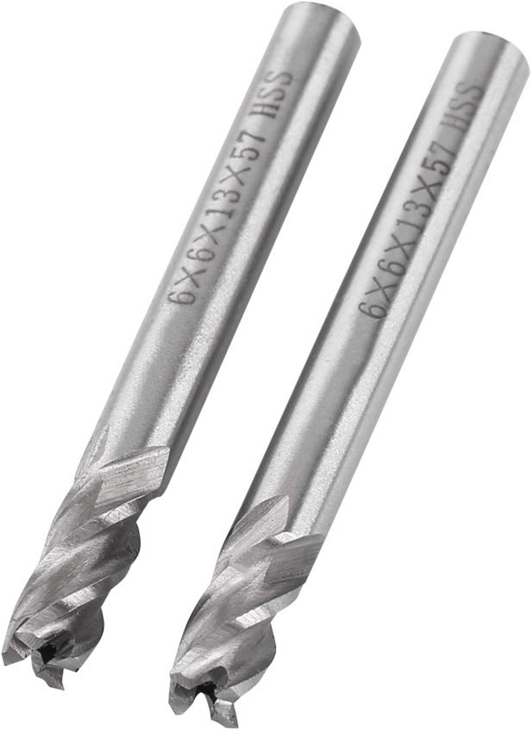 Aqxreight 2 Stuks Hss 6 Mm 4 Fluiten Eindfrees voor CNC en Handmatige Freesmachines, Metaalsnijden Graveergereedschap, Past op 6 Mm Schacht Standaard Freesapparatuur