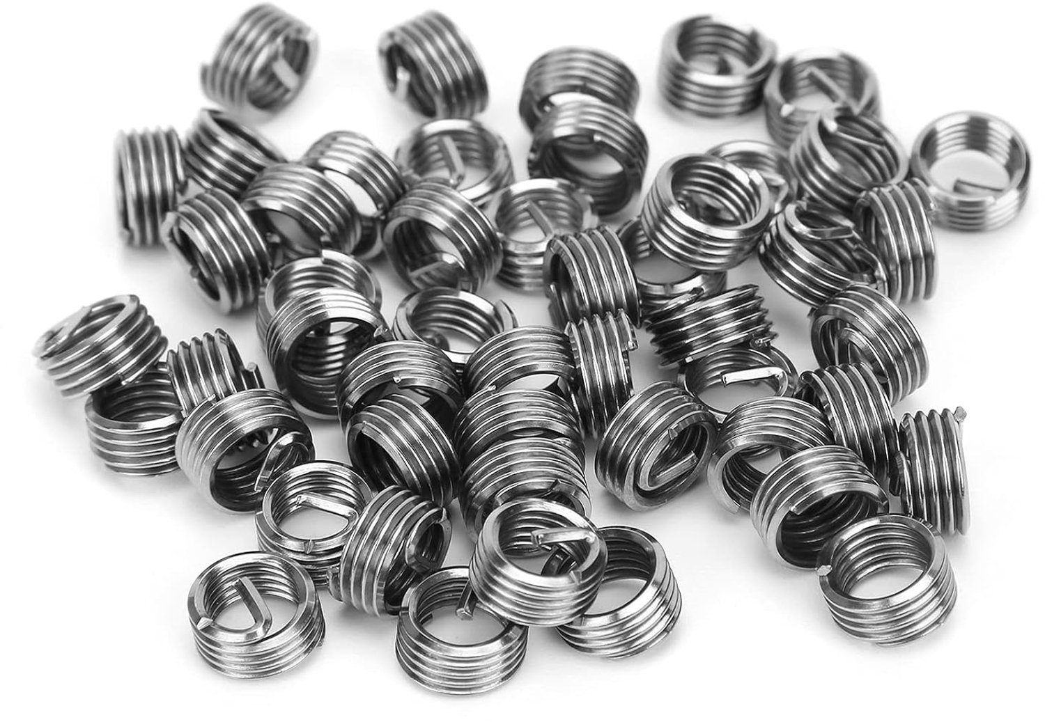 50 Stuks Schroefdraadreparatie-inzetstukken, Roestvrijstalen Moerenset voor M8 X 1,25, Duurzame Draadbeschermingsaccessoires voor Reparaties van Metaal en Kunststof (1D)