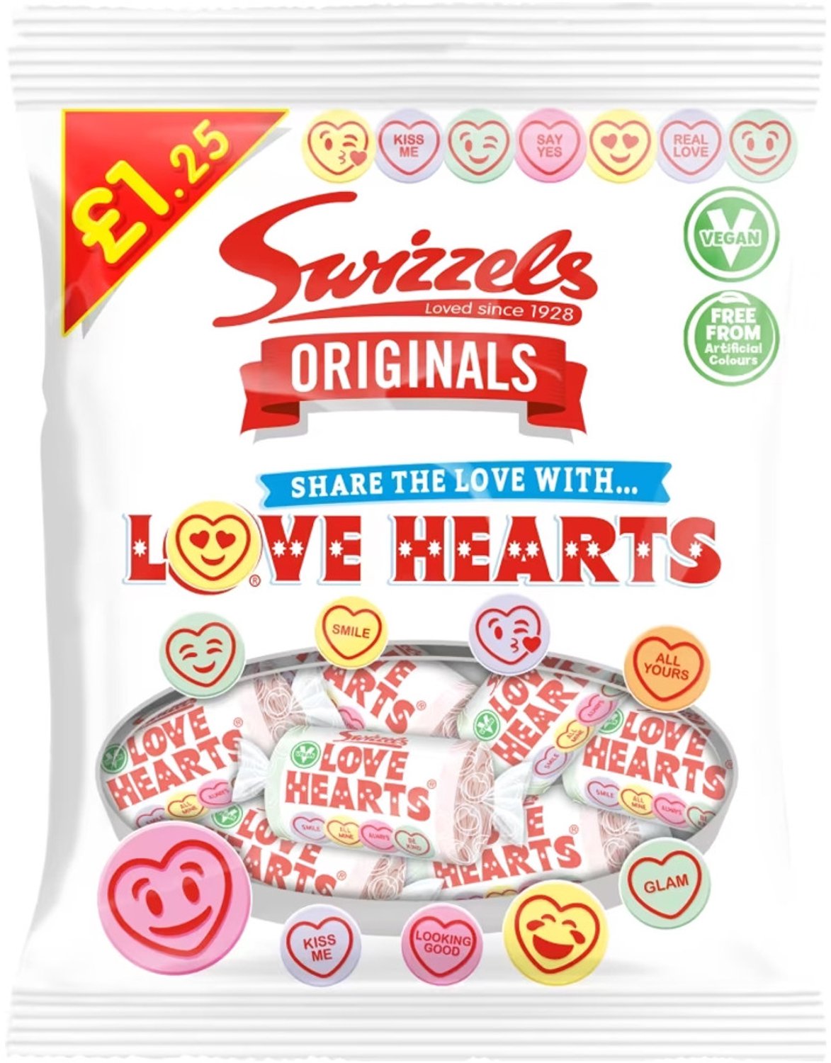 Swizzels Matlow Love Hearts - Hard snoep - 12 x 125 g