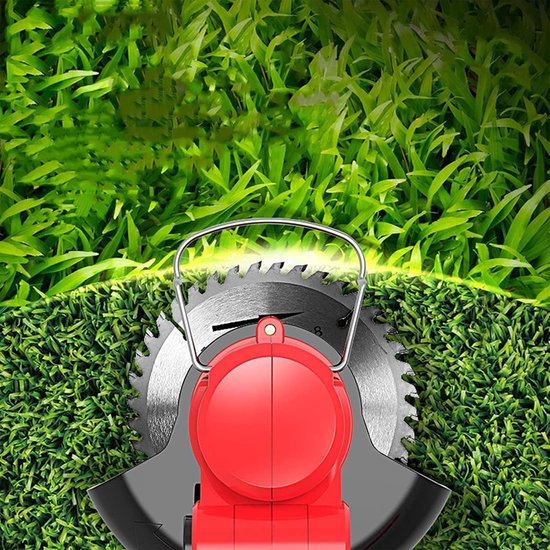 Draadloze Grastrimmer 650W met 2x 3000mAh Accu - Elektrische Onkruidtrimmer Kantenmaaier met 90-120cm Telescoopsteel - 3 Verwisselbare Messen 90° Verstelbare Snijkop - Voor Tuin Gazon — afbeelding 3