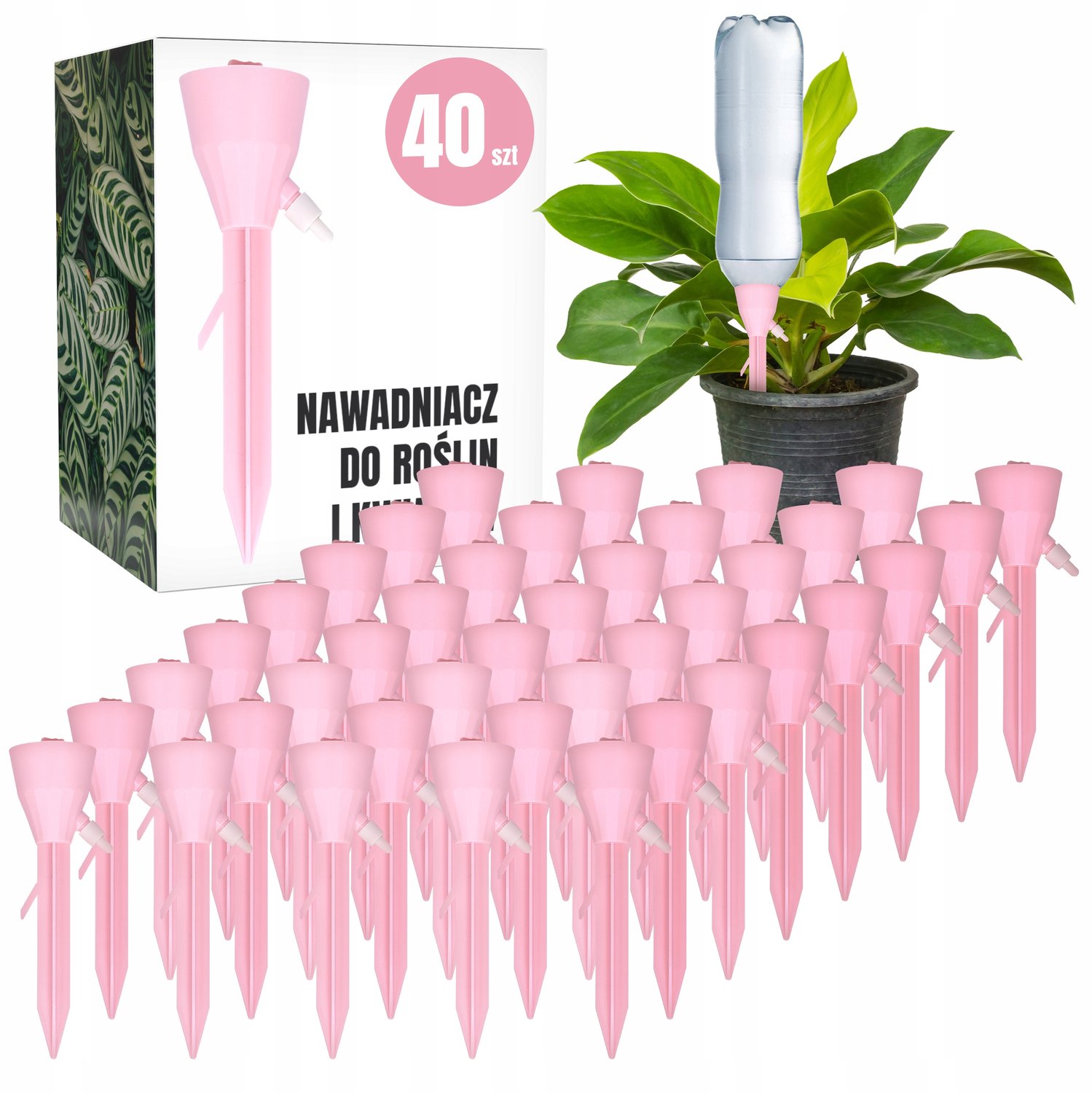 40x Planten watergevers met kraantje - Roze