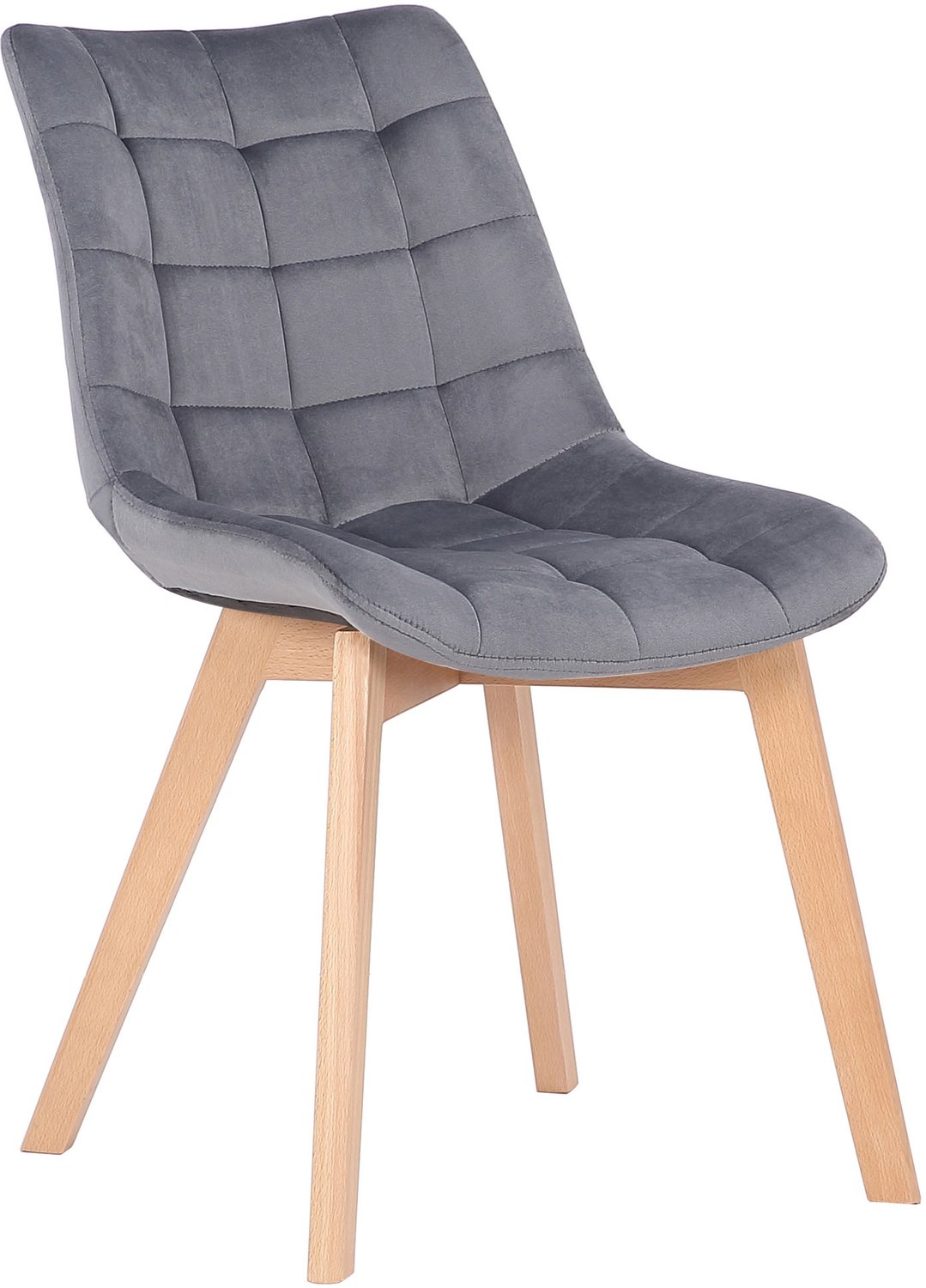 Luxe Comfort Eetkamerstoel - Fluweel - Grijs